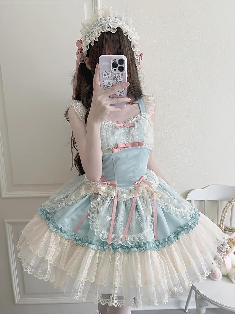【韓嬢】ロリータキャミソール ミニスカート リボン お嬢様ゴスロリ お姫様 水色 楽天市場】ロリータキャミソールワンピースjskドレス ゴスロリ