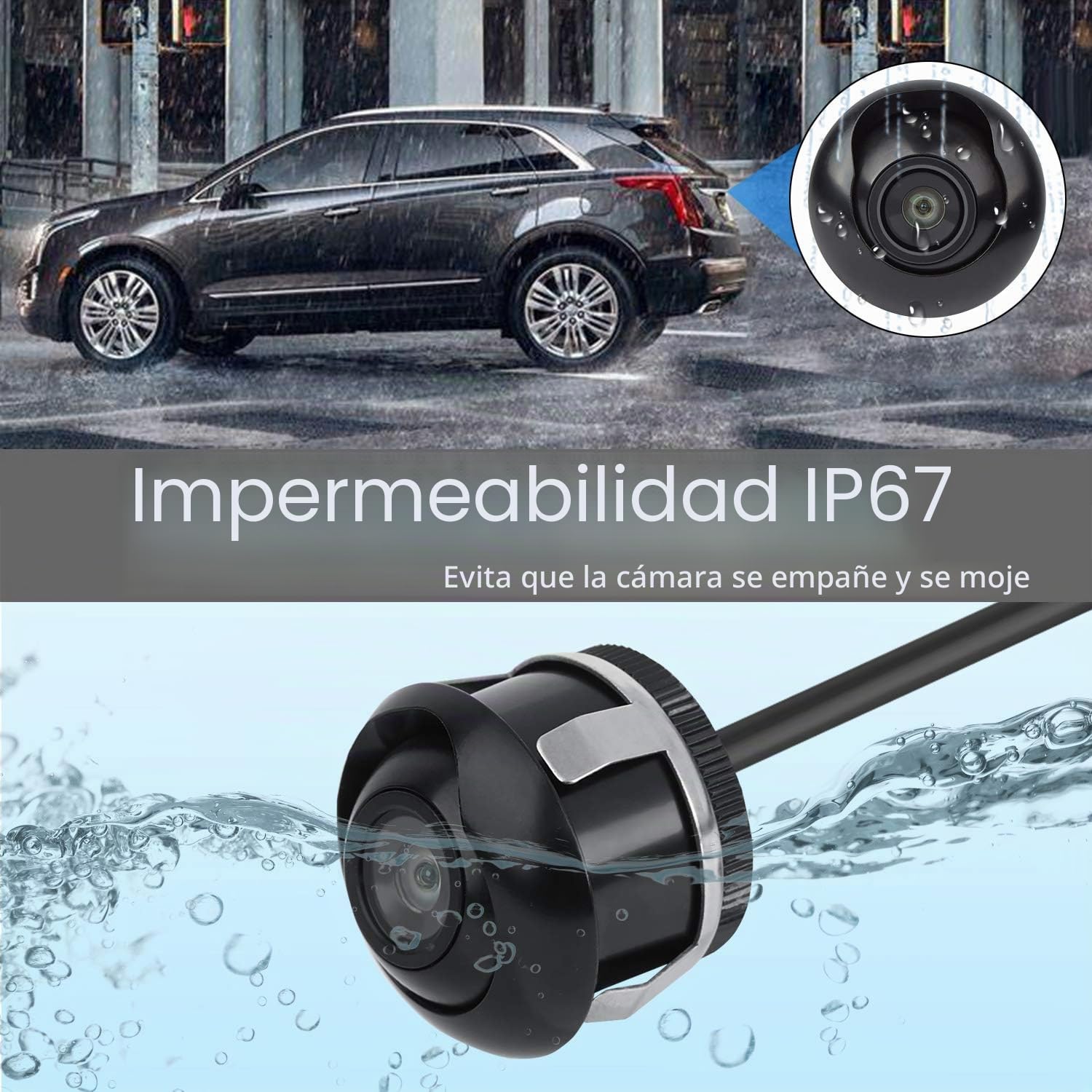 CICMOD Cámara de Visión Trasera Universal CCD Cámara de Marcha Atrás Cámara de Reserva de Coche