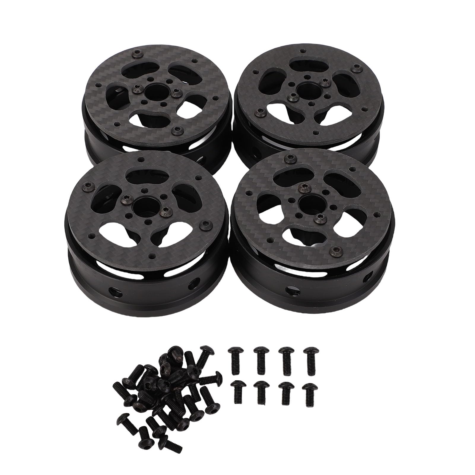 Naroote Koła Beadlock 2,2 Cala, 4 szt. Obręcze kół RC z Materiału Kompozytowego do Samochodu Gąsienicowego w Skali 1/10, Koła RC o Lekkiej Konstrukcji o Dużej Wytrzymałości, Kompatybilne z Axial
