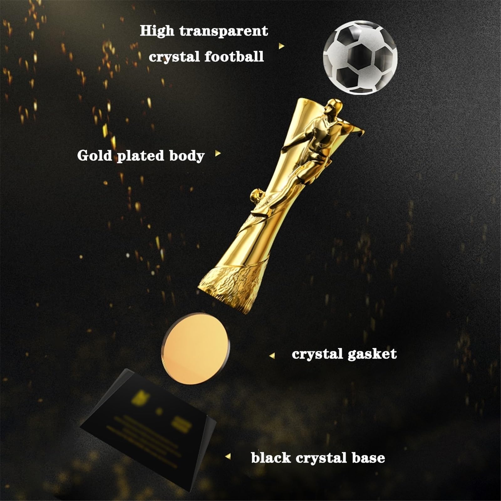 Trofeo De Campeones De Fútbol, ​​Premio Al Jugador Más Valioso (MVP) Personalizable para Equipos Y Clubes Deportivos. La Base Se Puede Grabar para Premios Torneos Partidos(Copper)