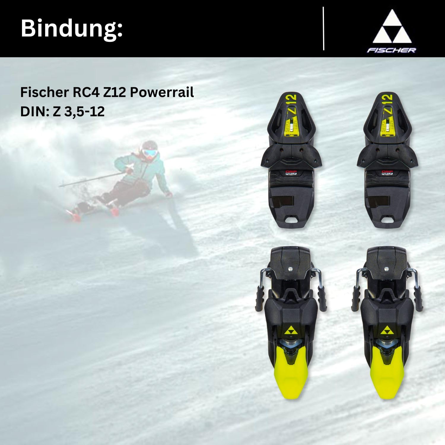 Fischer RC4 WC SC MT + RC4 Z12 PR Rilegatura Slalomcarver Ski Expert, 23/24, colore nero