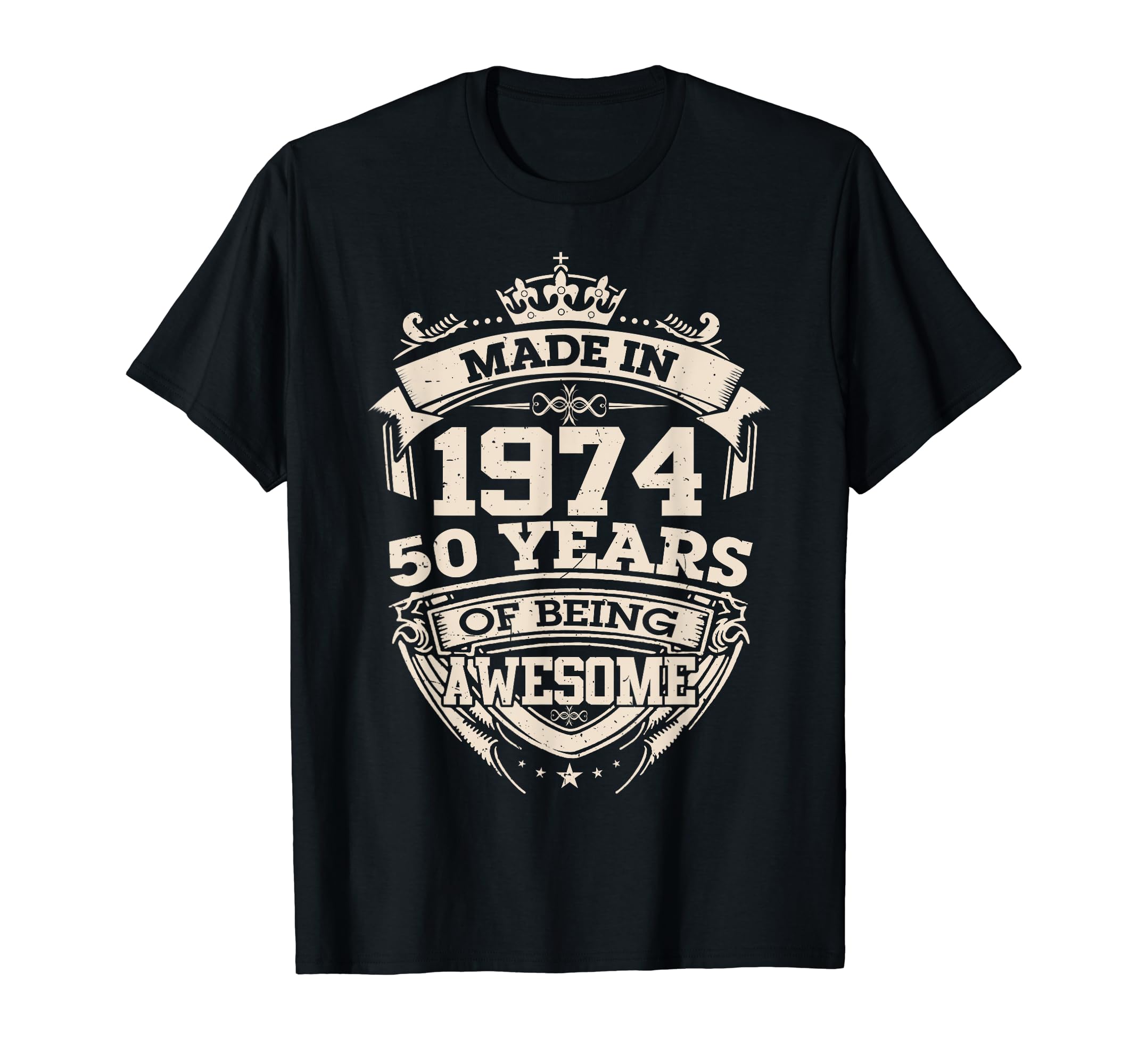 50th Birthday Gifts For MenVintage Made In 1974 50 Years Of Being Awesome Birthday Men T-Shirt