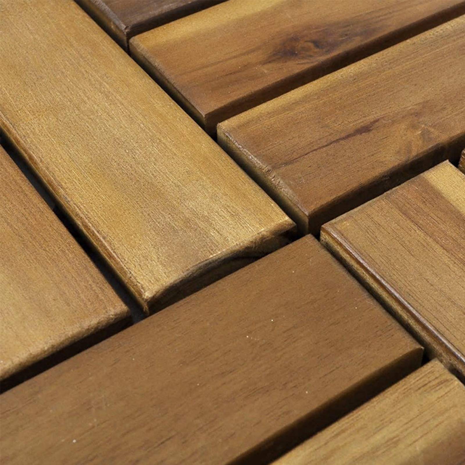 UISEBRT Piastrelle in legno di acacia, 30 x 30 cm, 2 m², piastrelle da giardino, drenaggio, facile da posare, per terrazze e balconi, modello B, 22 pezzi