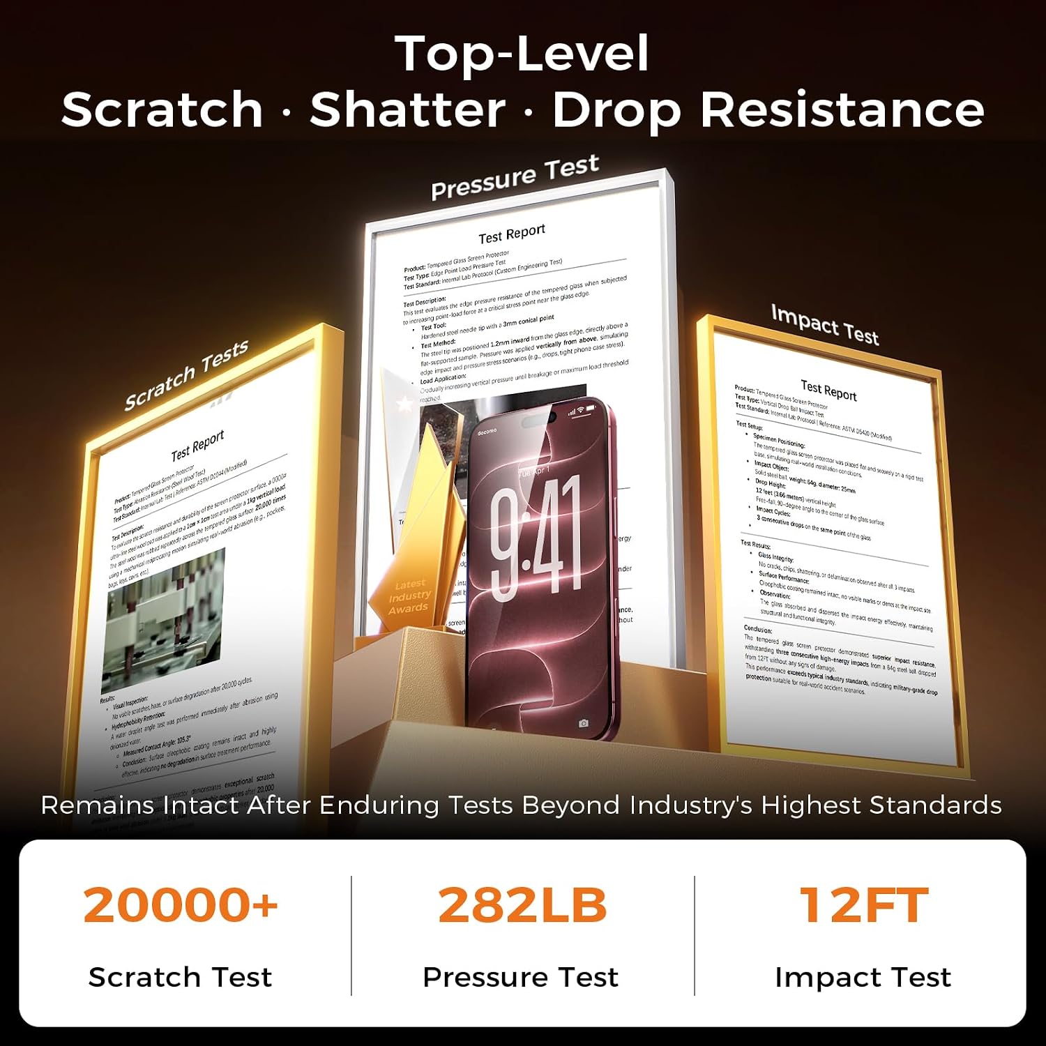 NeverBreak 9H+ Hardness for iPhone 18 Pro Max Screen Protector 12FT Military Grade Protection (Scratch, Shatter, Drop Resistance) 18 ProMax Tempered Glass Full Edge Coverage Case Friendly 6.9" 2 Pack