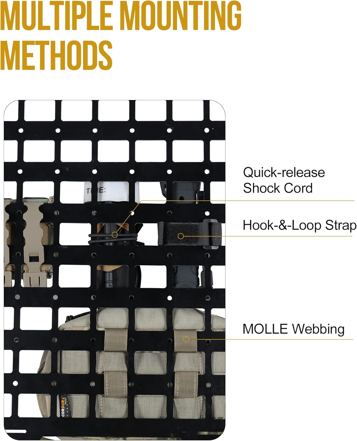 Buy Car Back Seat Organizer Rigid MOLLE Panel for Vehicles, Universal Truck Seat