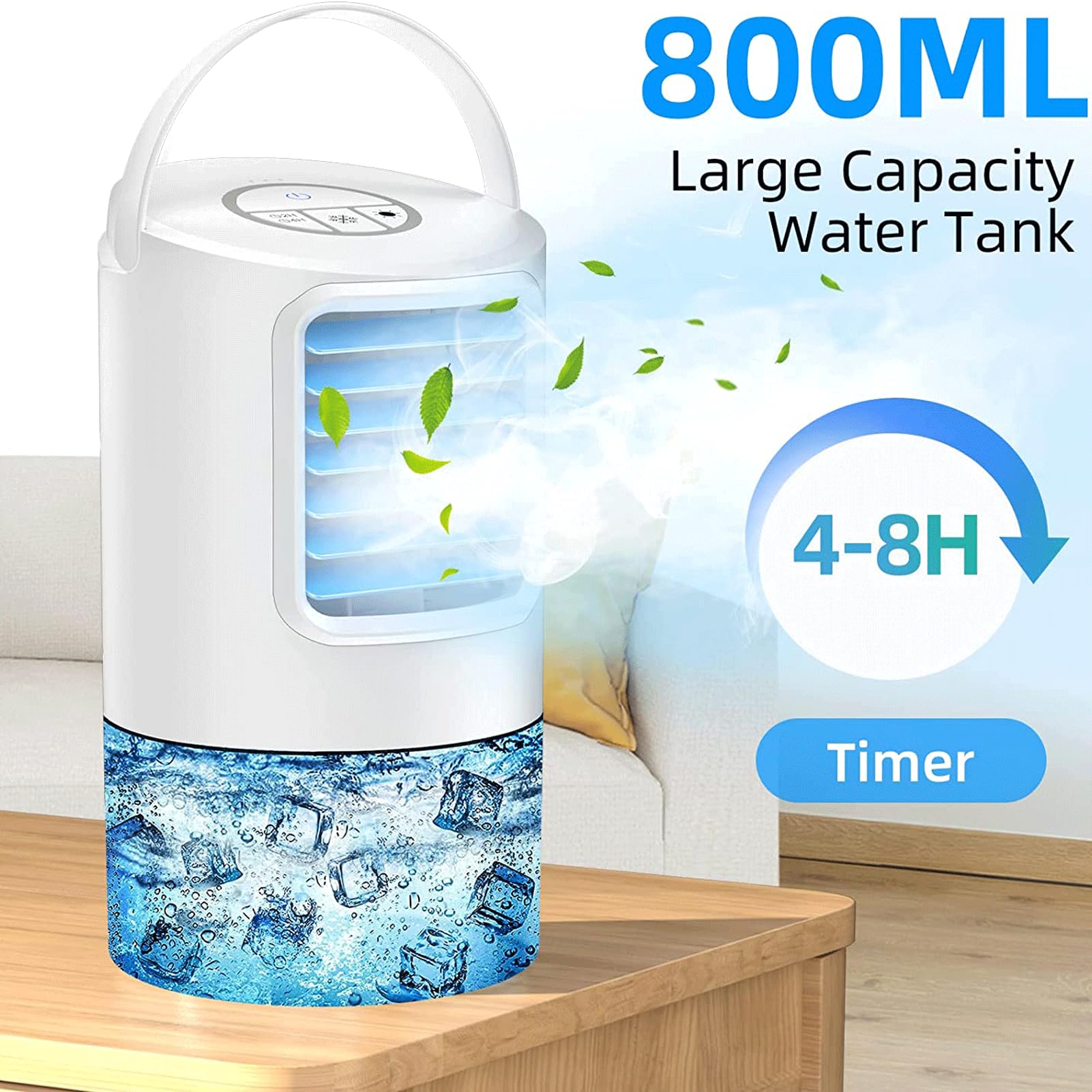 Mini Portable Air Conditioner - 3-in-1 USB Rechargeable Personal Cooler With 400ml Tank, 3 Speeds For Desk & Office - View #9