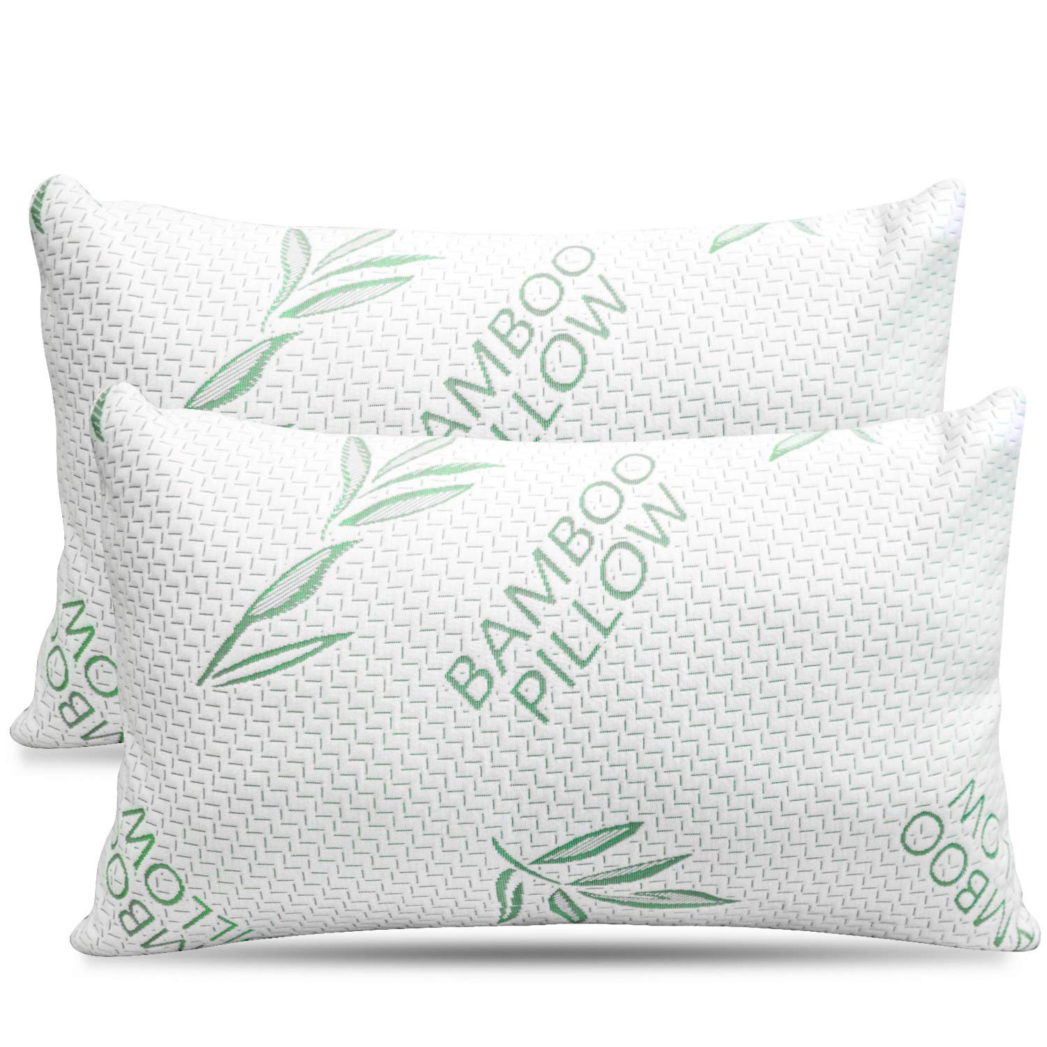 Elif King Size Pillows for Sleeping Set of 2 Cooling Shredded Memory Foam Pillows with Removable Cover for