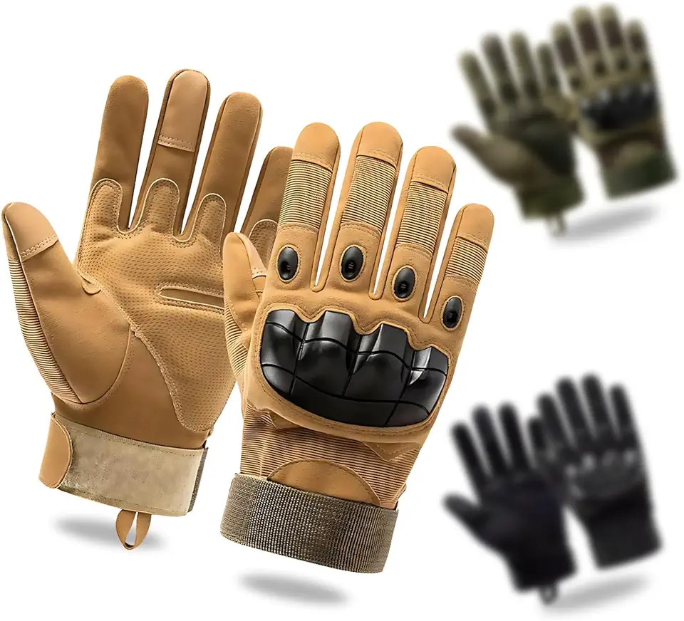 Luva Tática Airsoft, Paintball, Segurança, Policial, Militar, Motoqueiro, Ciclismo, Pesca, Direção, Proteção das Mãos, Antiderrapante, Unissex Ajustável, Uso Diário com Touchscreen