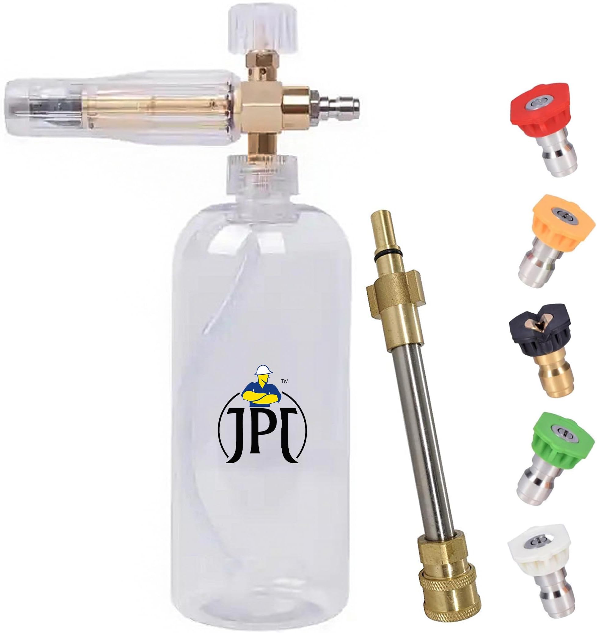 JPT Combo Heavy-Duty Foam Lance Compatible with/for Bosch Adaptor and 5PCS Nozzle Set for AQT Series CAR Pressure Washer