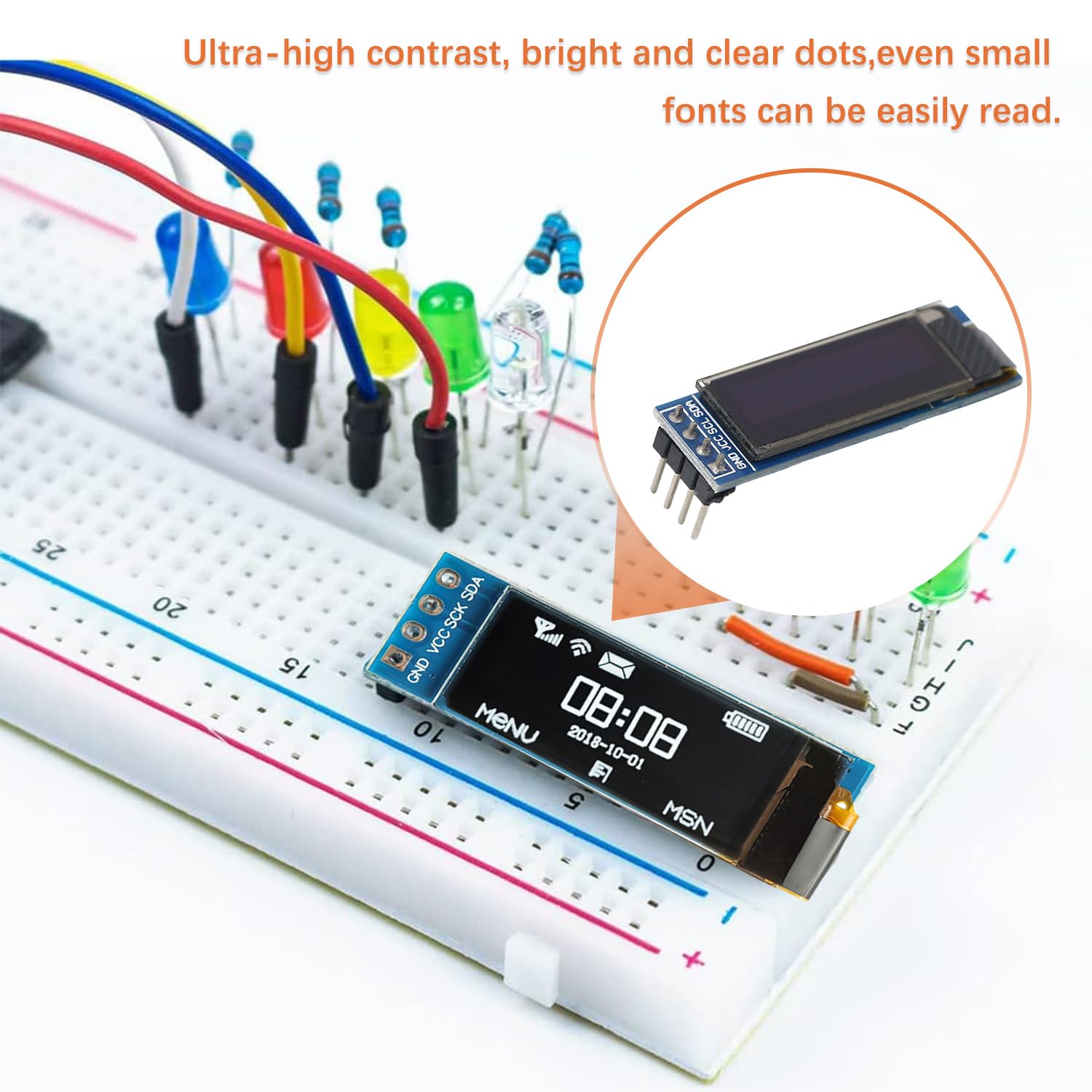 5er-Set 0,91 Zoll OLED Display I2C 128x32 Pixel – Für Arduino, Raspberry Pi & ESP32 I2C OLED 128x32 5er-Set 0,91 Zoll OLED Display I2C 128x32 Pixel – Für Arduino, Raspberry Pi & ESP32 I2C OLED 128x32