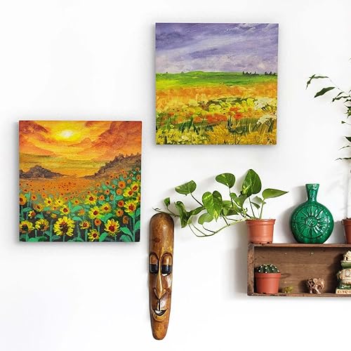 Miniatura 7 de Falling in Art - Juego de paneles de lienzo de madera de abedul sin terminar, paquete de 2 tablas de cuna de estudio de 34 pulgadas de profundidad