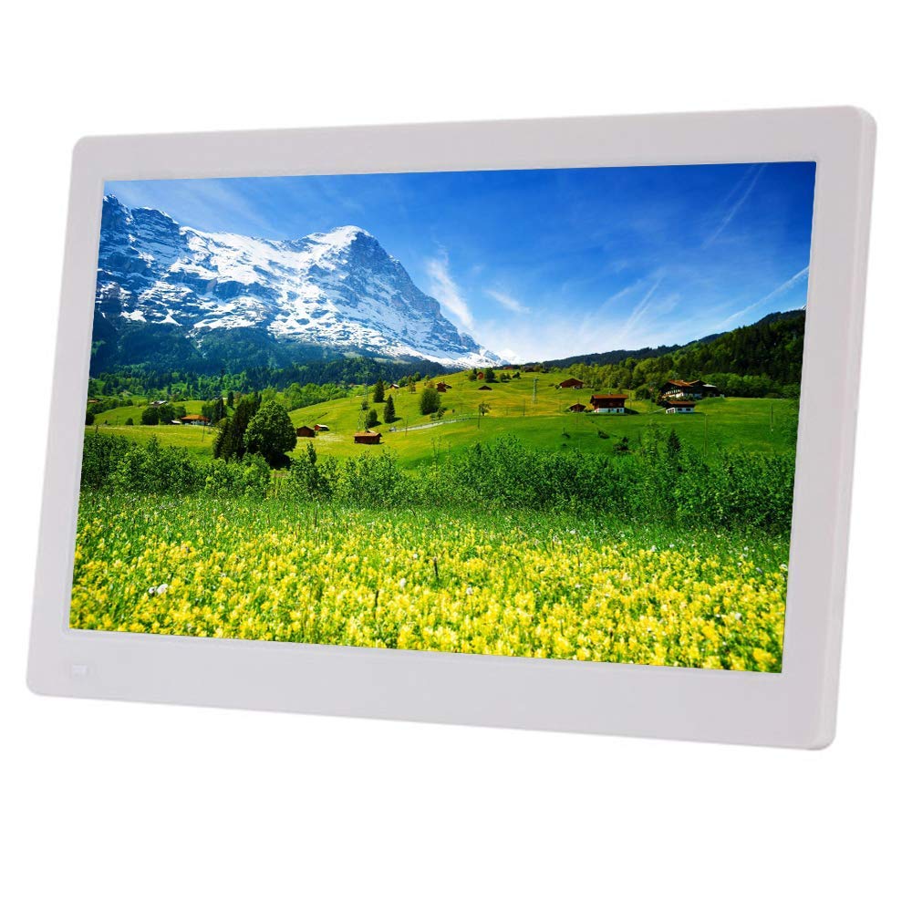 MYUYEE 13.3-Inch Full-View Ips Digital Photo Frame – Black, High-Definition Video And Photo Display, Portrait Design, Electronic Album Function, Supports Advertising. (White-13.3 Inches)