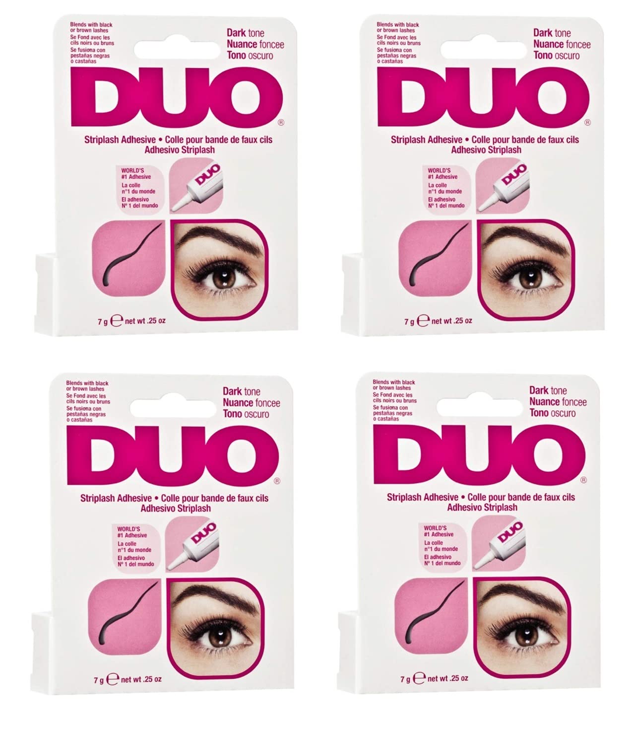 Duo Water Proof Eyelash Adhesive, Dark Tone 1/4 oz (Pack of