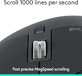 Logitech MX Master 3S - Wireless Performance Mouse with Ultra-fast Scrolling, Ergo, 8K DPI, Track on Glass, Quiet Clicks, USB-C, Bluetooth, Windows, Linux, Chrome - Graphite - 3