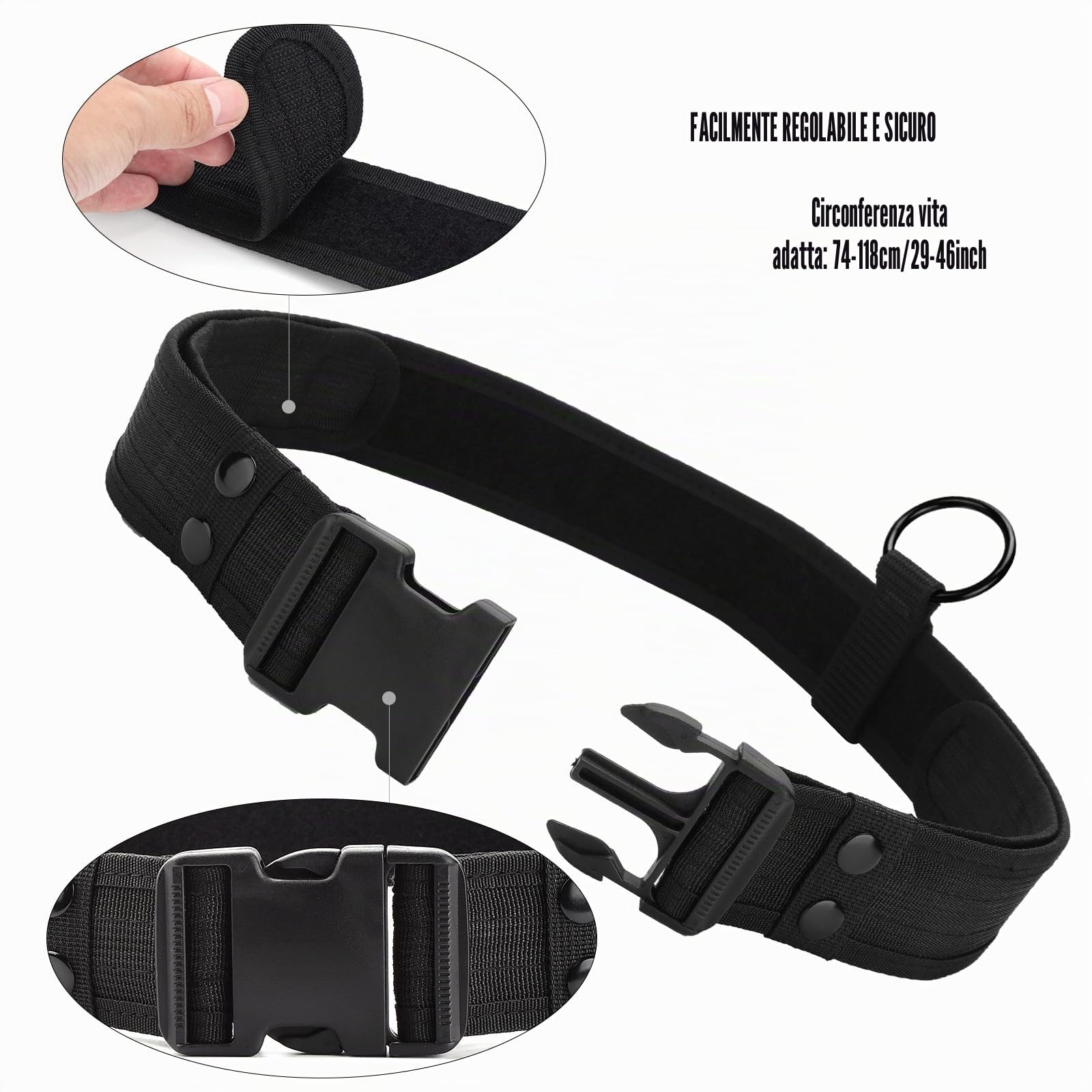 6 in 1 Utility Cintura tattica multifunzionale Outdoor Marsupio Patrol Attrezzatura per Guardia di Polizia Caccia di Sicurezza con 5 Componenti Borse
