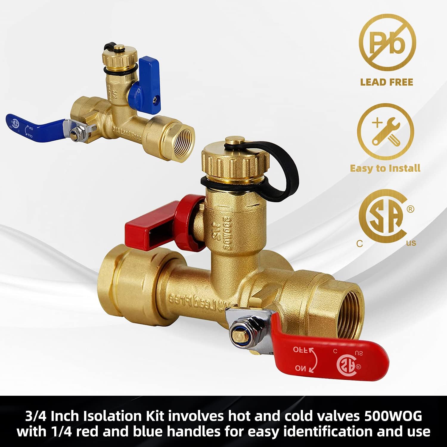 Features of VAV Tankless Water Heater Valve Kit: Lead-Free, Easy to Install, CSA Certified