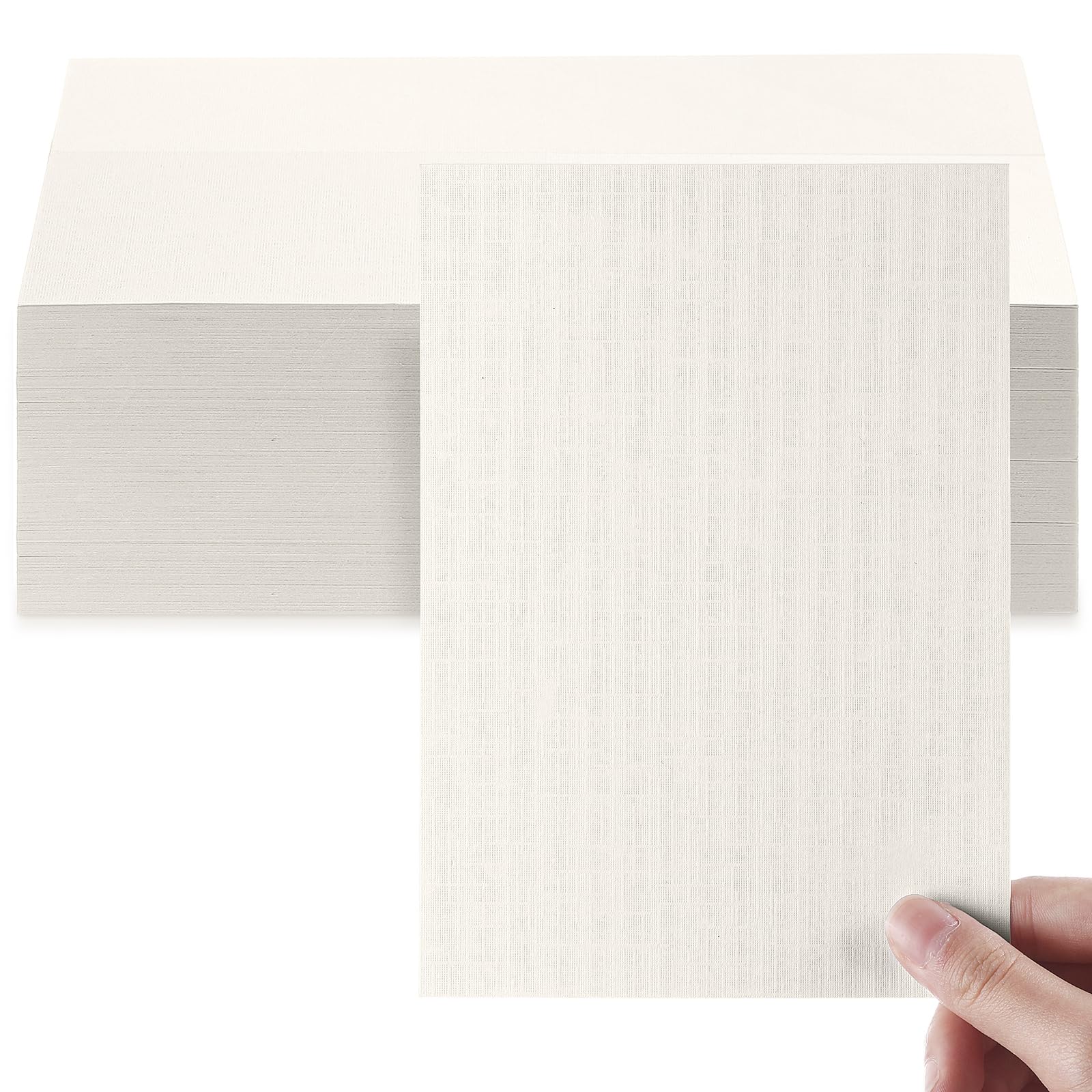 Geosar 100 Sheet Linen Cardstock Invitation Cardstock Heavyweight Printer Paper 92lb 250gsm Index Cards for Printer Cover Postcards Blank Flash Note