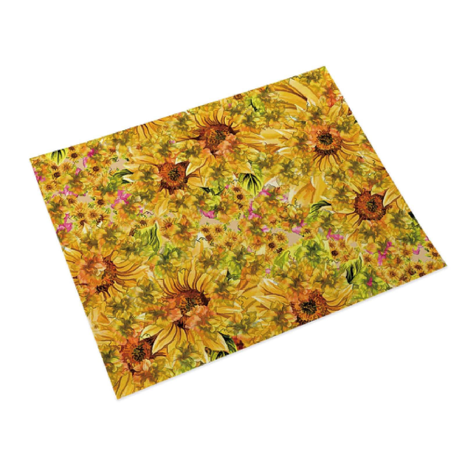 Manteles Individuales Girasol Amarillo Verde Salvamanteles Individuales Algodón Lino Lavable Individuales Mesa Resistente al Calor Bajoplatos Tapetes para Mesa Bajoplatos 30x45cm 6 Pcs