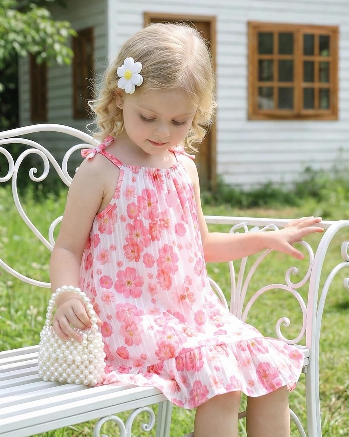 Kucnuzki Baby Girl Clothes Cute Spring Summer Sun Dresses Toddler Casual Beach Boho Floral Dress Girls Summer Outfits