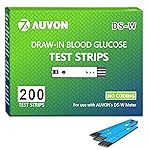 AUVON DS-W Draw-in Blood Glucose Test Strips for use with AUVON DS-W Diabetes Sugar Testing Meter (No Coding Required, 200 Count)