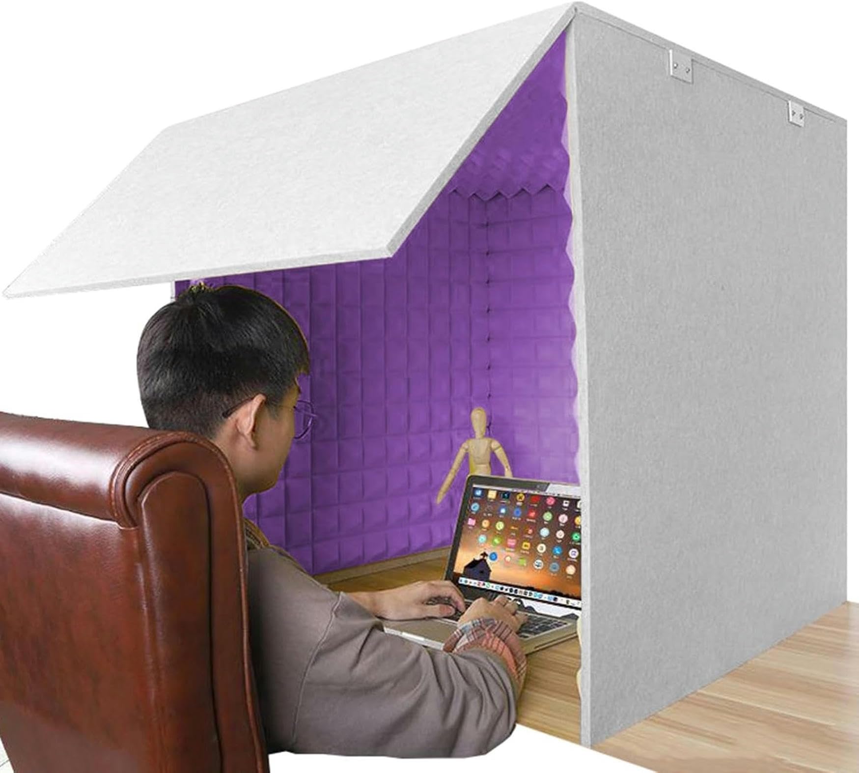 Couverture insonorisée de bureau et cabine vocale portable pour microphone de blog