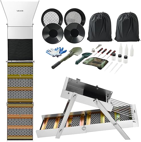 Miniatura 11 de VEVOR Kit Completo de Caja de Esclusa para Bateo de Oro, Equipo de Minería de Oro de Aleación de Aluminio Plegable de 50", Kit de Prospección de Oro