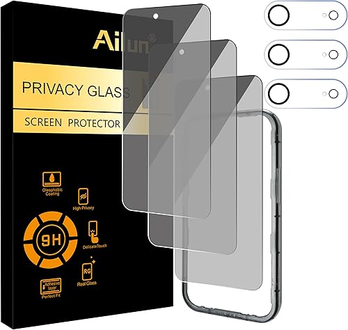 Miniatura 64 de Ailun Paquete de 2 protectores de pantalla de privacidad para iPhone 13 Pro Max [6.7 pulgadas] + 2 protectores de lente de cámara, película
