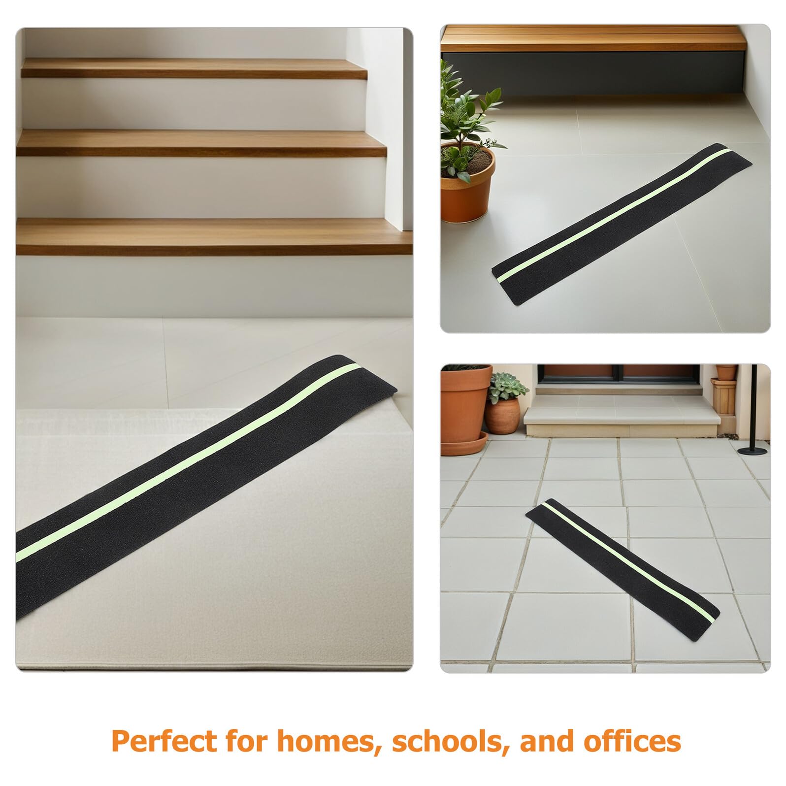 10 Pièces Ruban Antidérapant Autocollant pour Escaliers Intérieur et Extérieur Bandes Antidérapantes Texturées pour Sols Humides Adhérence Maximale et Sécurité Polyvalente