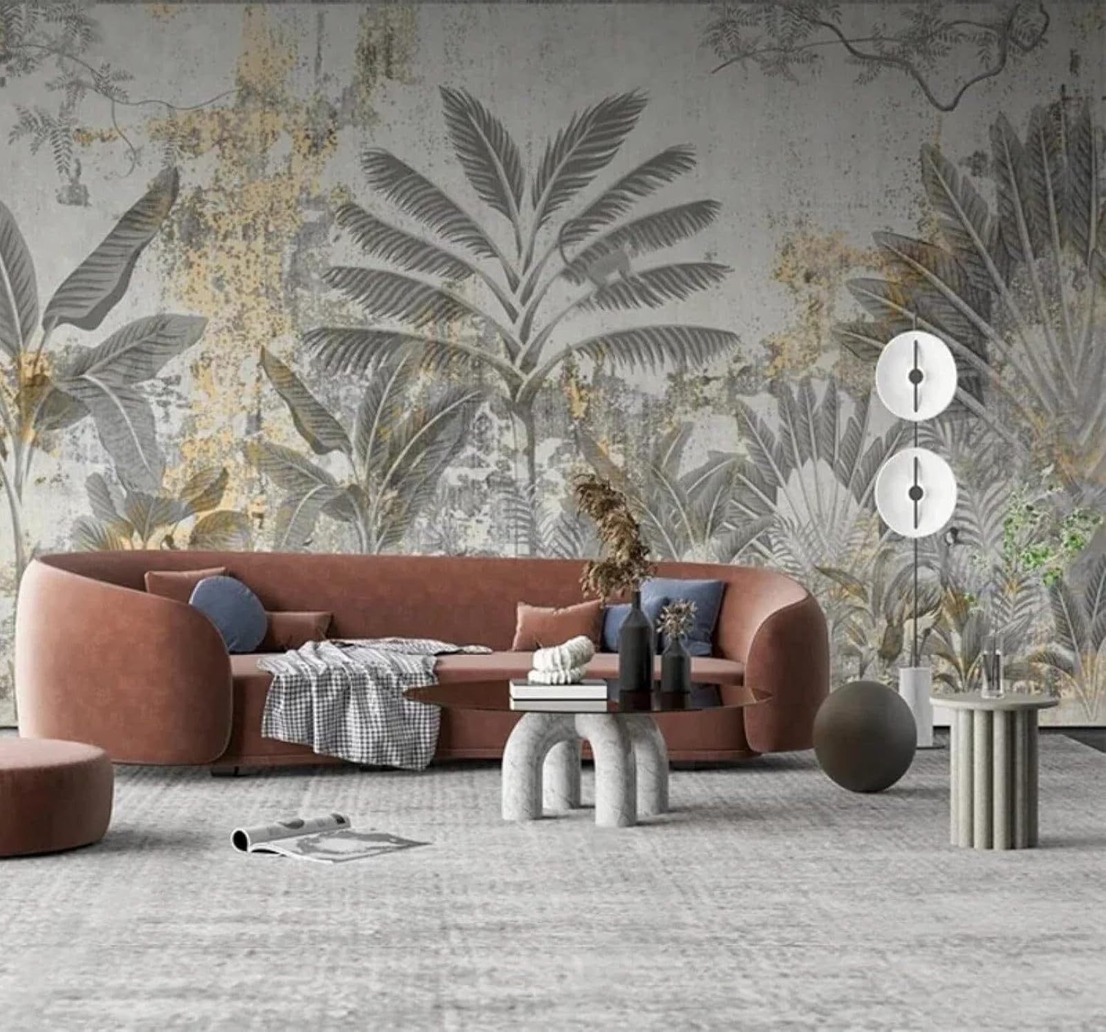 XLMING Abstract Retro Hand Drawn Plants Art 3D Wallpaper Luxury Home Dining Decor Paste Sofa Living Room The Wall for Bedroom Mural-350cm×256cm