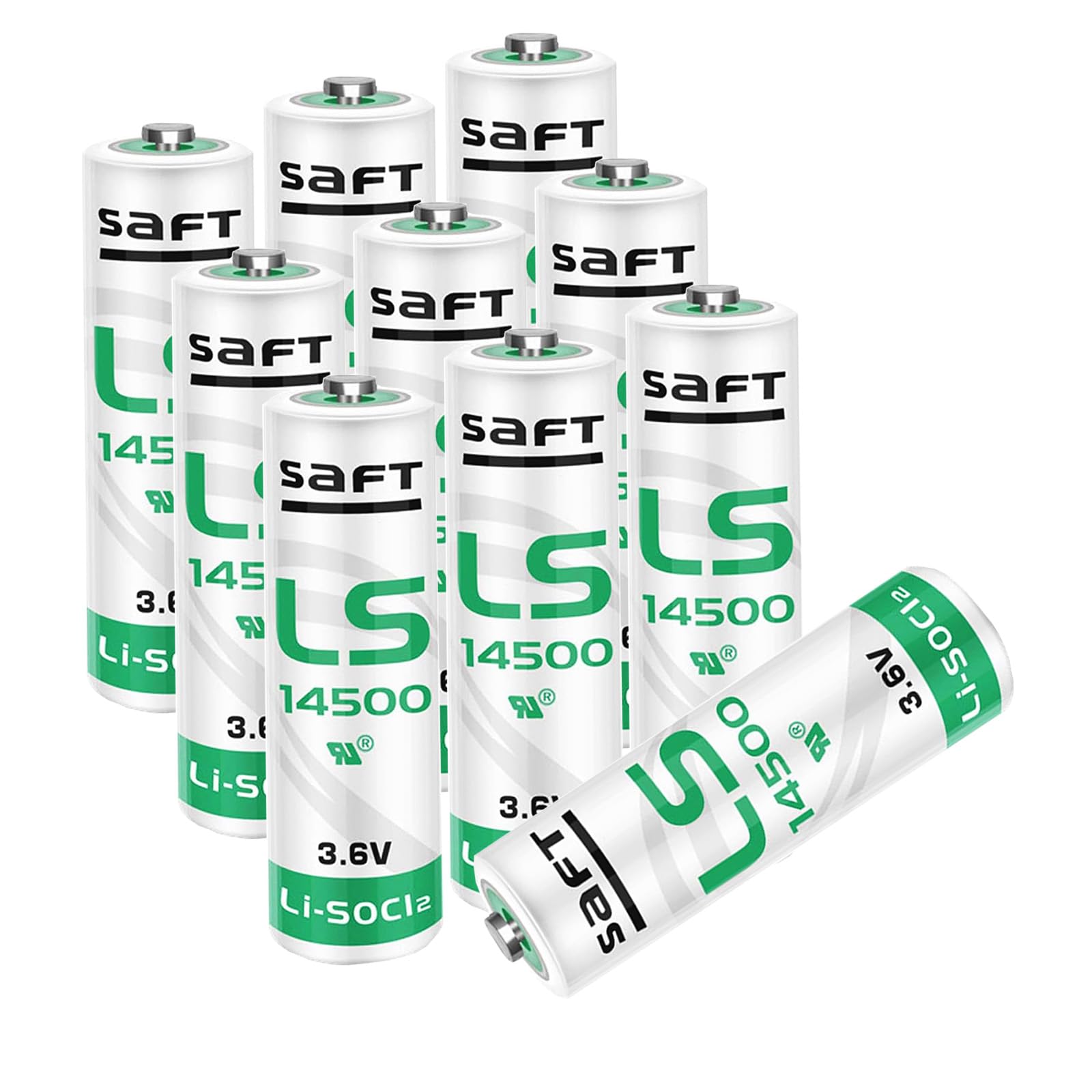 *<10 Pack>LS14500 3.6V 2600mAh AA Lithium Battery for LS 14500 Battery Applied for Special Testing Electronic Equipment etc.