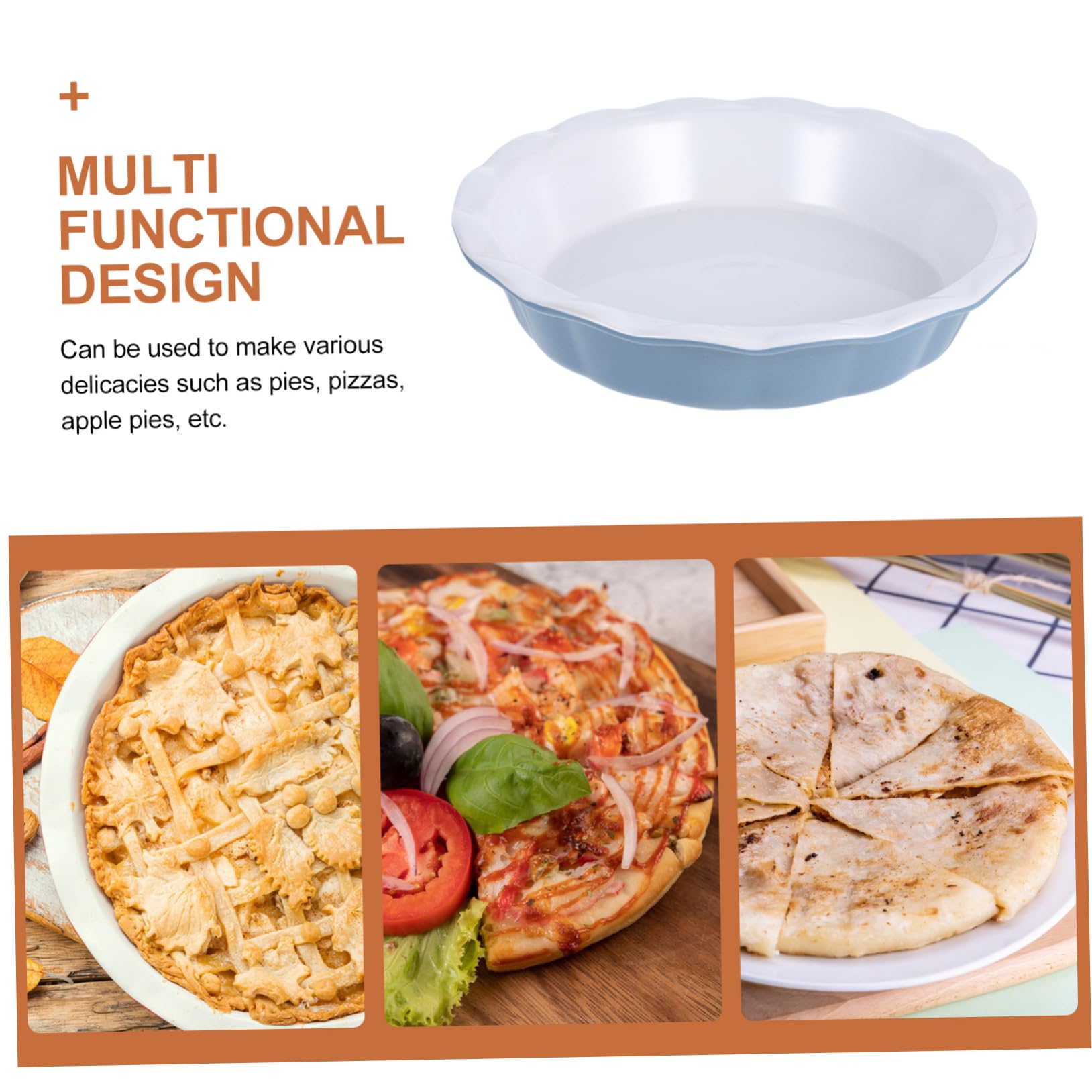Amosfun Plat à Tarte Rond en Céramique, Cuisson Homogène, 1 Pièce