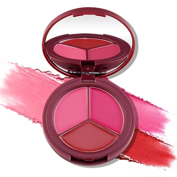 Color Nymph Face Blush Makeup Palette - 3 Colors Ultra-Creamy Blush for Cheeks, Multi-Use Cream Blushes Balm Face Makeup, Hydrating, Creamy, Lightweight & Blendable Color, Face Makeup, Talc-free