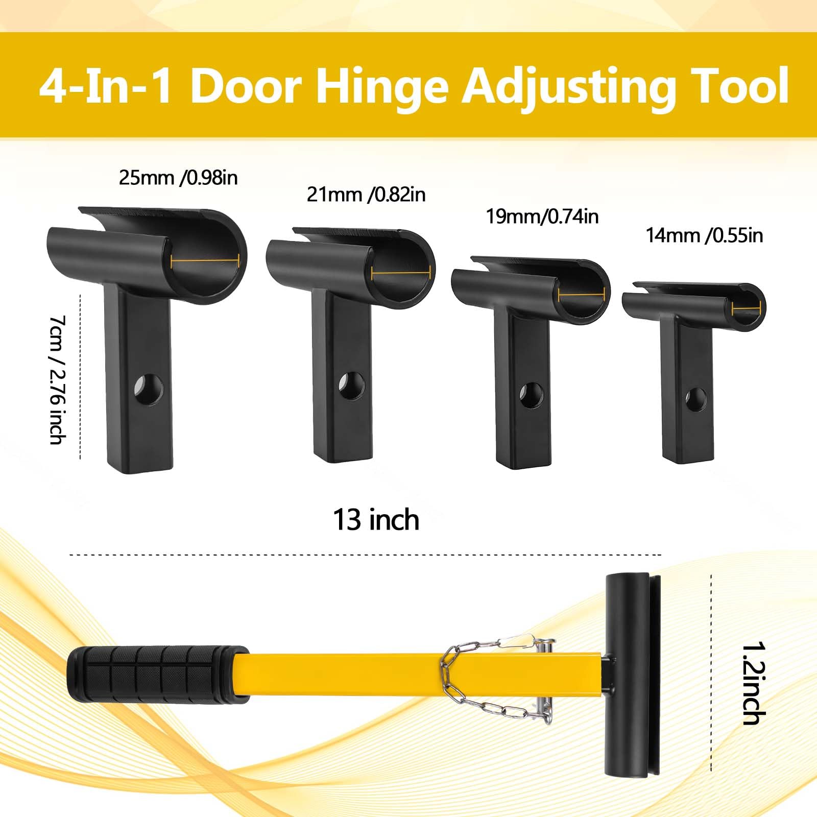 4-in-1 Scharnier Afstelgereedschap Kit -Zware Stalen Deur Scharnier Buigsleutel Voor Residentieel Commer