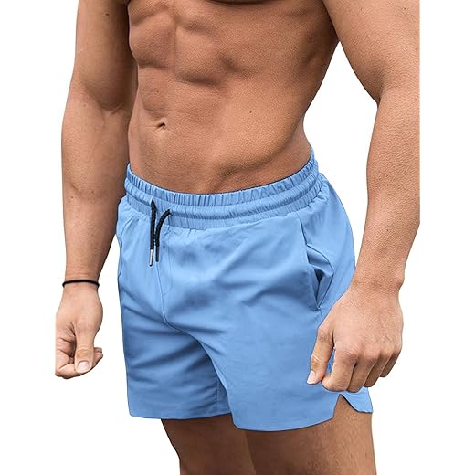 COOFANDY Mens Quick Dry Swimwear Trunks, Small, Sky Blue