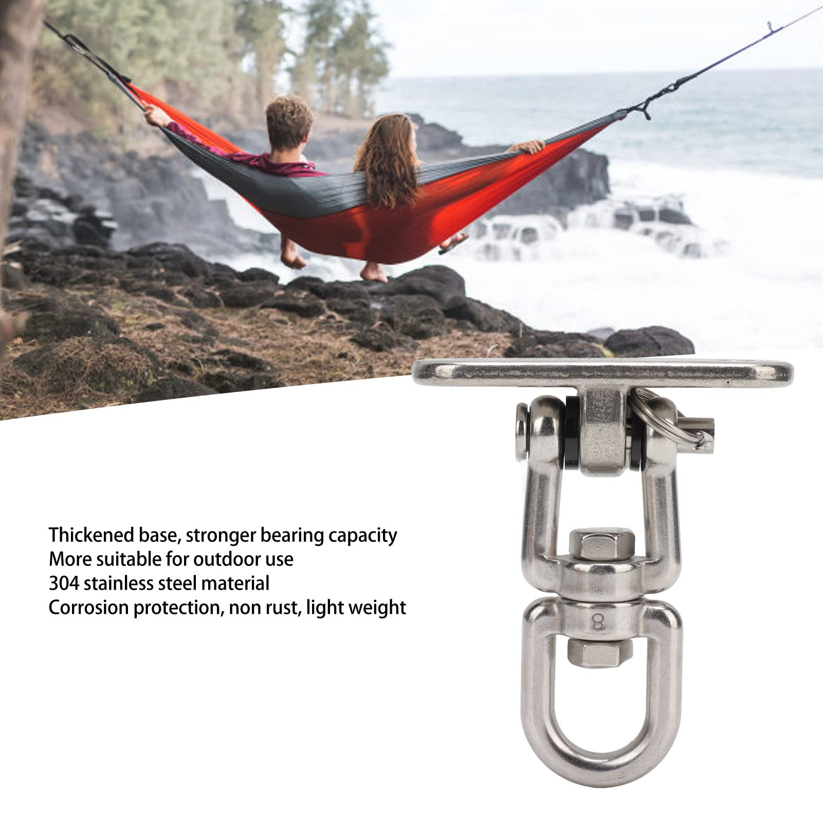 Hammock Hanging Kit, Hardware 304 Stainless Steel 360 Degree Rotate Swing Hanger Hook for Ceiling Chair Yoga