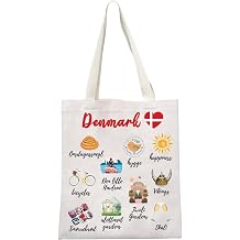 MEIKIUP Denmark Travel Culture Gift Danish Gems & Landmarks Souvenir Tote Bag Copenhagen Tourist Shoulder Bag
