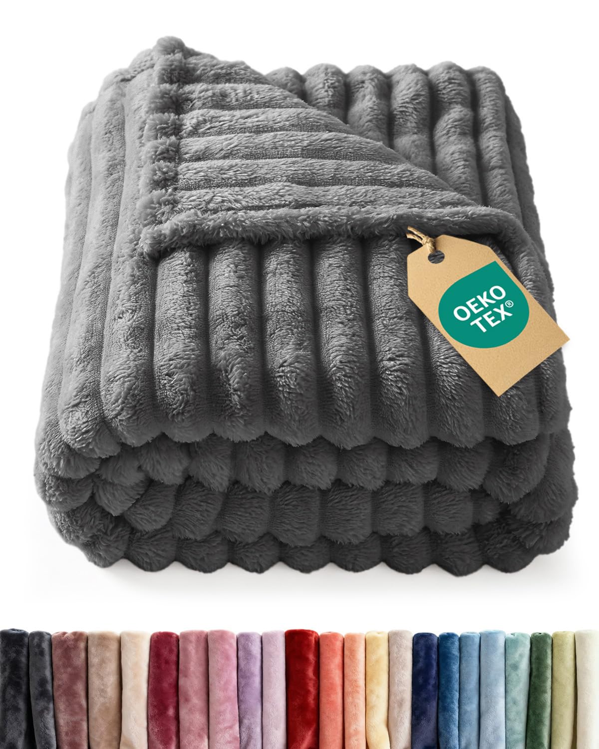 Super Soft Fleece Blanket Throw Size - Fleece Throw Blanket for Bed, Couch & Chair - Cozy, Warm & Breathable - All Season Fuzzy, Cute Decor, Microplush Bedding for Women, Men and Teens - 50x60, Navy — view 10