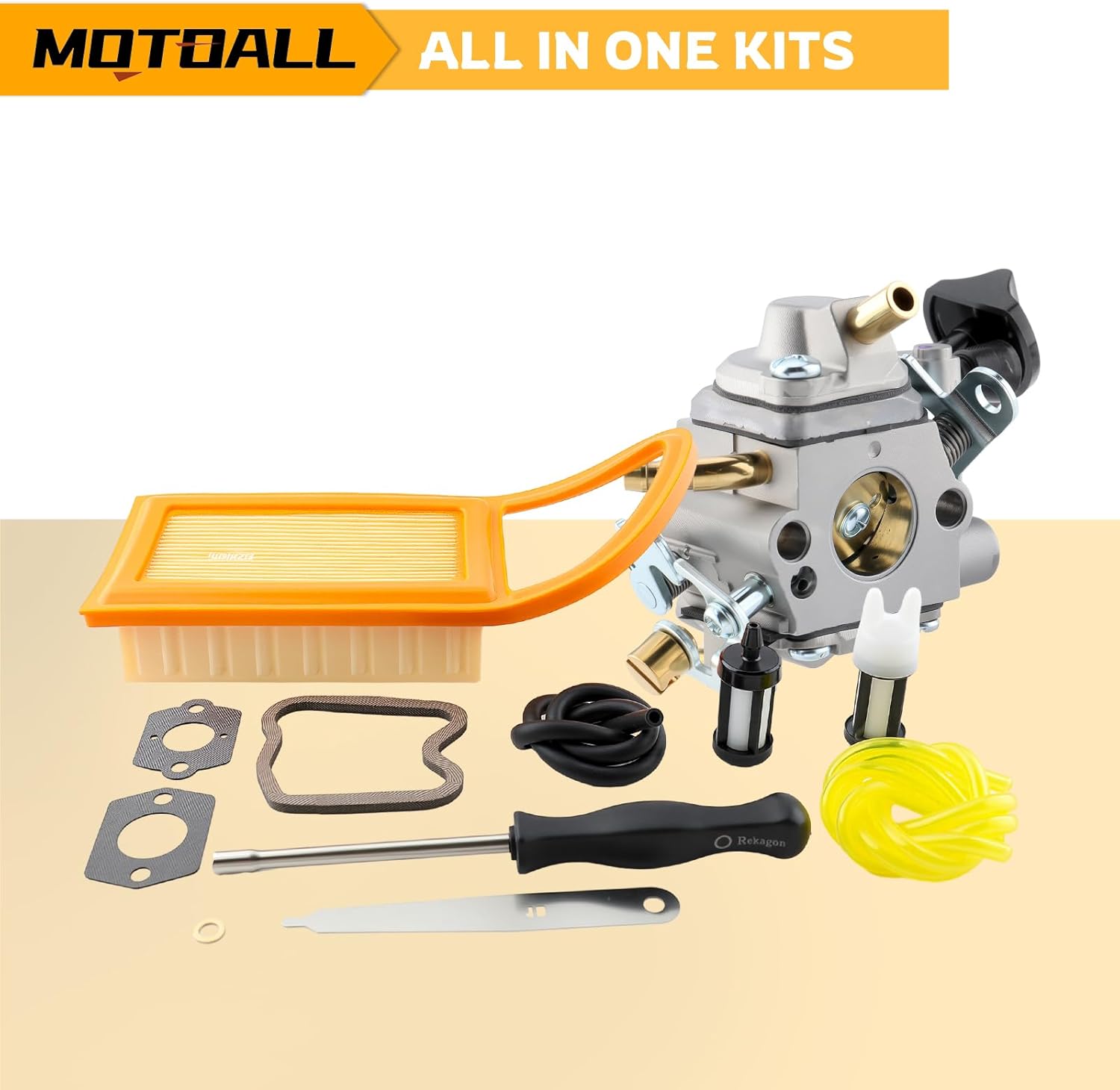 MOTOALL BR 600 Carburetor Air Filter Fuel Carb 4282-120-0607 4282-120-0608 Repower Kit for Sthil BR500 BR550 BR600 Backpack Blower Leaf Blower Parts Replaces Zama C1Q-S183 4282-120-0606