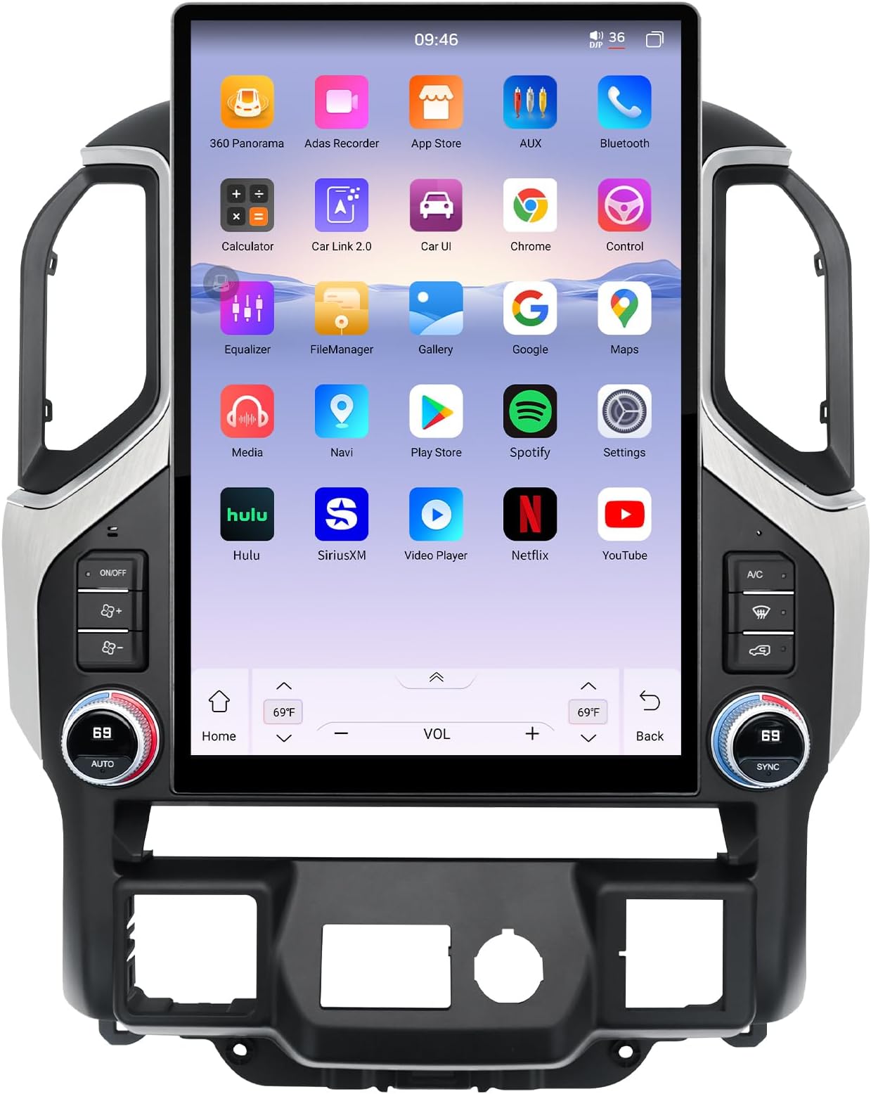 15.6 Inch QLED Android Radio for Chevrolet Chevy Silverado GMC Sierra 2019-2023 Upgrade, Touch Screen Stereo Replacement with Wireless Carplay Android Auto, 4G Network 4GB RAM 64GB ROM
