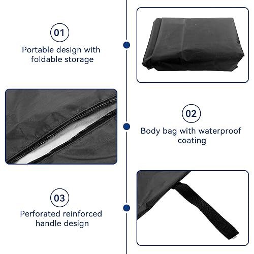 Miniatura 5 de Cadaver - Bolsa para cadáver, almacenamiento y extracción de emergencia, bolsa de desastre con 4 asas de transporte, suministros funerarios para