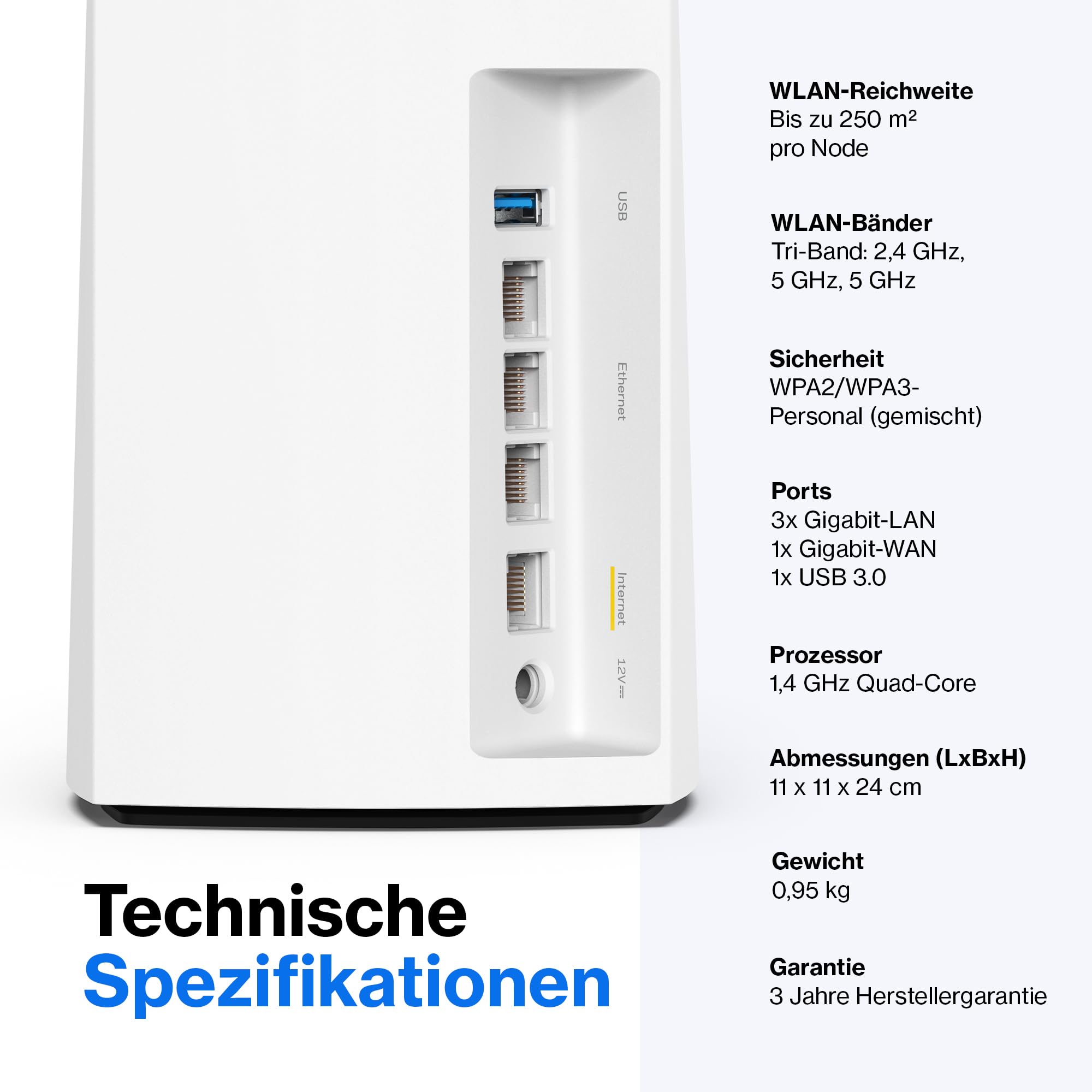 Linksys Velop MX8400 Tri-Band Mesh-WiFi 6-System (AX4200) WLAN-Router mit bis zu 525 m² Funkabdeckung, 3,5-mal schneller, für mehr als 80 Geräte – 2er-Pack, Weiß