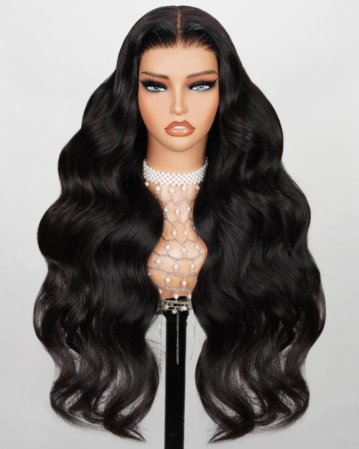 MEGALOOK Upgraded Glueless Wig 5x6 Pre Cut HD Lace Closure Wigs Human Hair Real Pre Plucked Bleached Tiny Knots 210% Density Body Wave Wig Ready to Go Glueless Wigs 28 Inch
