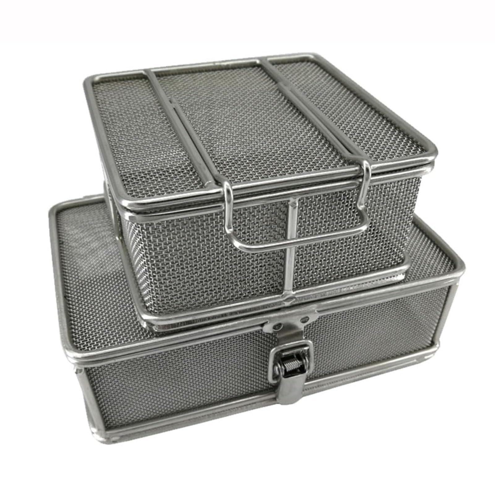 Cesta de Desinfección de Acero Inoxidable 304, Bandeja Quirúrgica de Malla de 1mm, Caja Instrumental Autoclavable para Hospitales y Clínicas