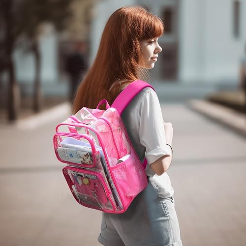 Miniatura 9 de PACKISM Mochila Transparente para la Escuela - 17 pulgadas Mochila Escolar Transparente Grande de Servicio Pesado, Mochila Transparente de PVC