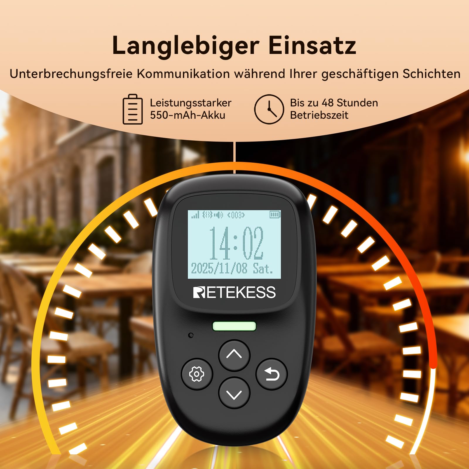 Retekess TD037 Restaurant Pager System, Pager Rufsystem mit 24 Tasten Schreibtafel, Einfache Bedienung, Blinklicht und Summer, 6 Pager und Piepser für Restaurants, Cafés, Bars und Hotels