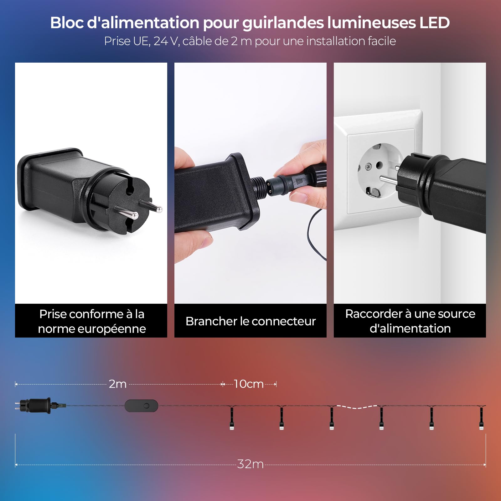 YAYZA! Guirlande Lumineuse Sapin de Noël Intelligente 30m, 300 LEDs RGB 16M de Couleurs, App & Télécommande, Pour Intérieur et Extérieur IP44, Décoration de Noël et Fête