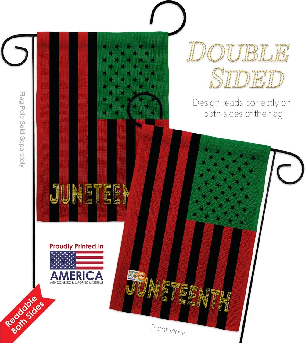Juneteenth American Burlap Burlap Garden Flag Black History Jubilee Days African Americans Independence Day Small Decorative Gift Yard House Banner Double-Sided Made In USA 13 X 18.5