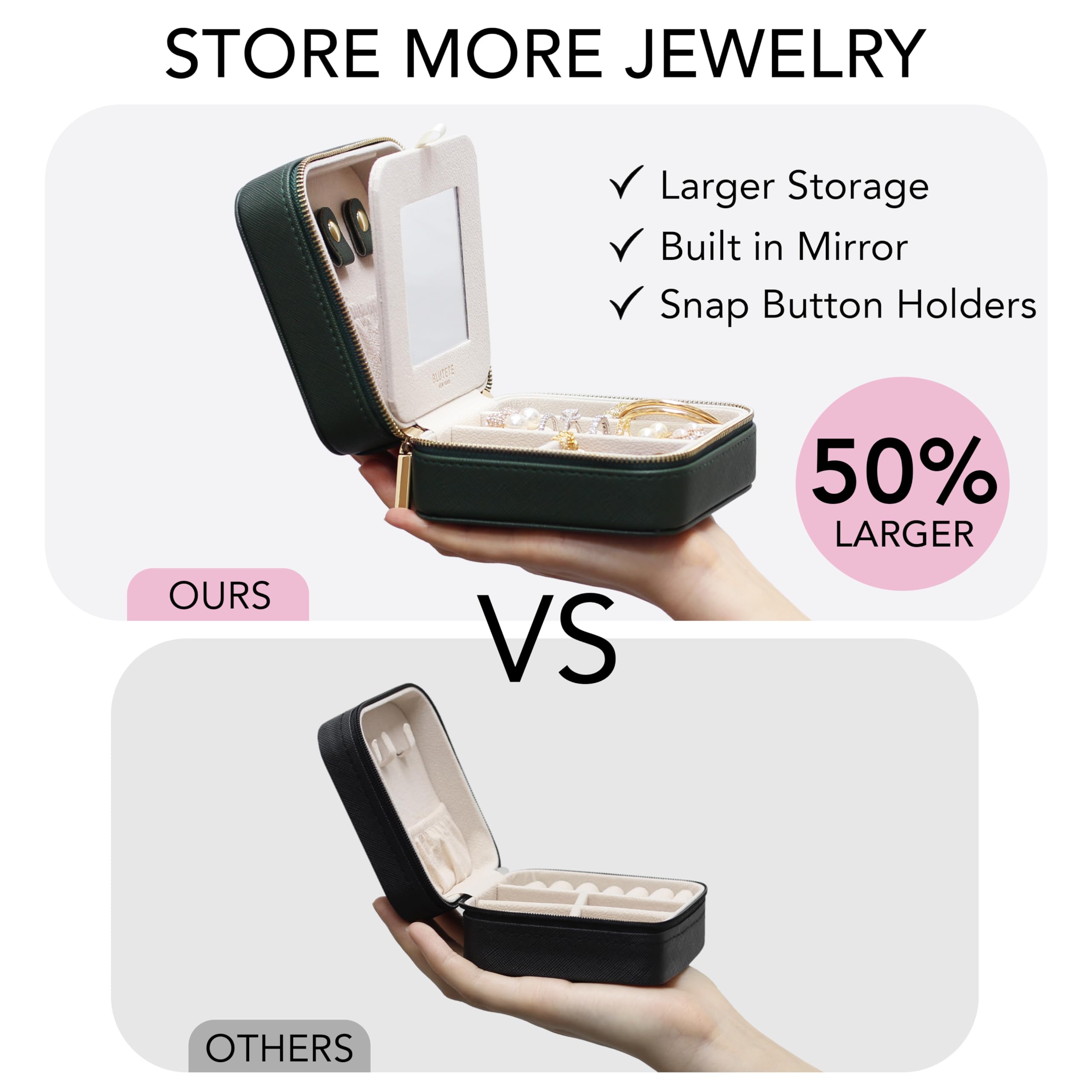Amazon.com: Saffiano Leather Travel Jewelry Box with Mirror Amazon.com: Saffiano Leather Travel Jewelry Box with Mirror