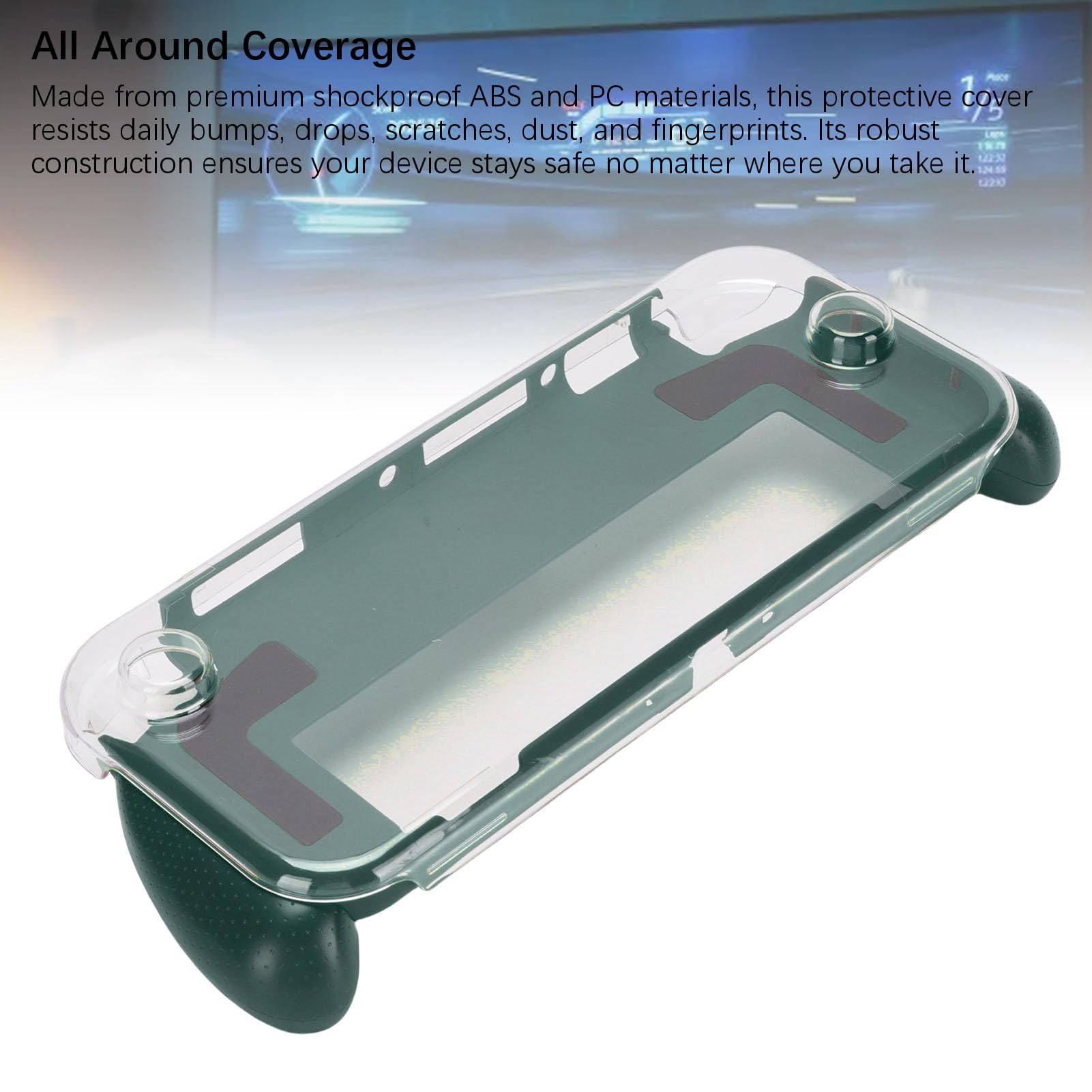 Ejoyous Custodia Protettiva per Impugnatura per Console Portatile, Custodia Agganciabile per PC in ABS Adatta per OLED 7 Pollici 2021, Impugnatura Antiscivolo Antiurto, Rimozione Controller, (Verde