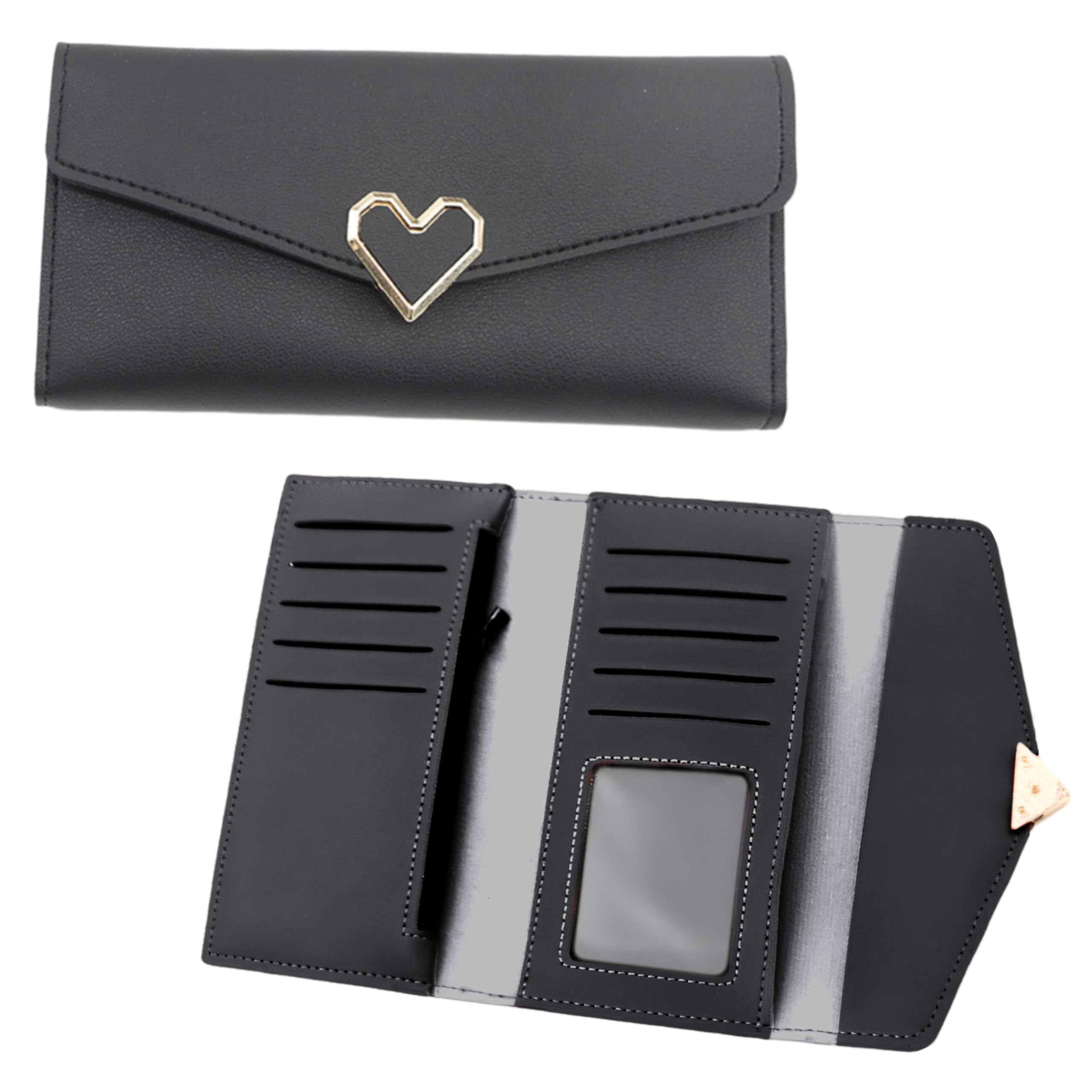 kraptick Women's Wallet -Stylish and Compact Purse Clutch Wallet for Women, Stylish Card Coin Holder, Debit Card Holder, Money Organizer and Travel Wallet for Women with 13 Slots (Black)-picture-23